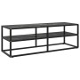 Black TV stand with black marble glass 120x40x40 cm by vidaXL, TV Furniture - Ref: Foro24-322862, Price: 103,85 €, Discount: %