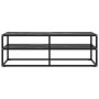 Black TV stand with black marble glass 120x40x40 cm by vidaXL, TV Furniture - Ref: Foro24-322862, Price: 103,85 €, Discount: %