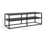 Black TV stand with black marble glass 120x40x40 cm by vidaXL, TV Furniture - Ref: Foro24-322862, Price: 103,85 €, Discount: %