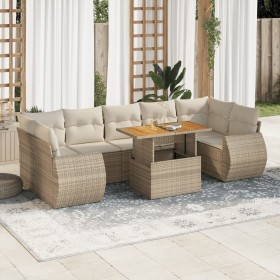 Set de sofás de jardín y cojines 8 piezas ratán sintético beige de , Conjuntos de jardín - Ref: Foro24-3327236, Precio: 665,2...