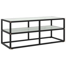 Black TV stand with white marble glass 100x40x40 cm by vidaXL, TV Furniture - Ref: Foro24-322857, Price: 80,22 €, Discount: %