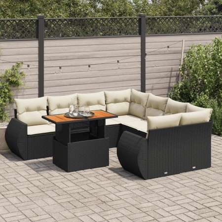 Set de sofás de jardín con cojines 9 pzas ratán sintético negro | Foro24|Onlineshop| Casa, Jardín y Más Foro24.es