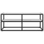 Mueble para TV negro con vidrio de mármol blanco 100x40x40 cm de vidaXL, Muebles TV - Ref: Foro24-322857, Precio: 80,99 €, De...