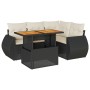 Set de muebles de jardín 5 pzas y cojines ratán sintético negro | Foro24|Onlineshop| Casa, Jardín y Más Foro24.es