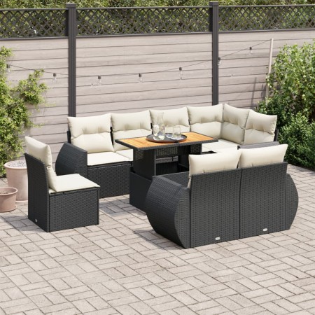 Set de sofás de jardín con cojines 9 pzas ratán sintético negro von , Gartensets - Ref: Foro24-3327276, Preis: 682,22 €, Raba...