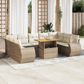 Comprar Juego de sofás jardín con cojines beige