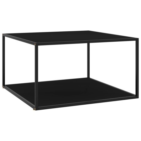 Mesa de centro negra con vidrio negro 90x90x50 cm de vidaXL, Mesas de centro - Ref: Foro24-322912, Precio: 87,99 €, Descuento: %