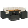 Set de muebles de jardín 5 pzas y cojines ratán sintético negro | Foro24|Onlineshop| Casa, Jardín y Más Foro24.es