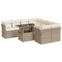 Set de sofás de jardín con cojines 9 pzas ratán sintético beige von , Gartensets - Ref: Foro24-3326129, Preis: 814,92 €, Raba...