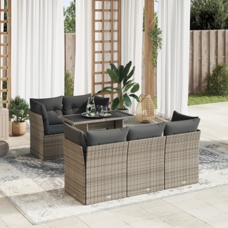 Set de muebles de jardín 6 pzas y cojines ratán sintético gris | Foro24|Onlineshop| Casa, Jardín y Más Foro24.es