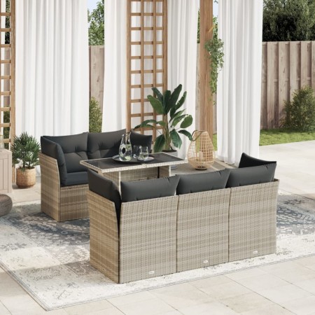 Set de sofás de jardín 6 pzas y cojines ratán sintético gris von , Gartensets - Ref: Foro24-3326103, Preis: 543,21 €, Rabatt: %