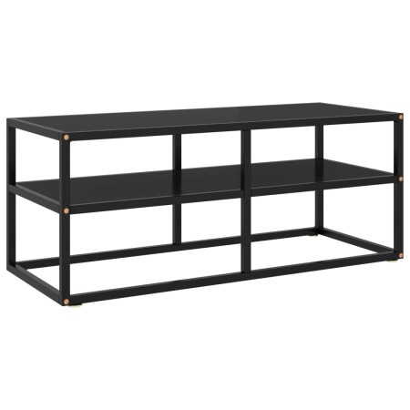 Mueble para TV negro con vidrio negro 100x40x40 cm de vidaXL, Muebles TV - Ref: Foro24-322856, Precio: 84,76 €, Descuento: %