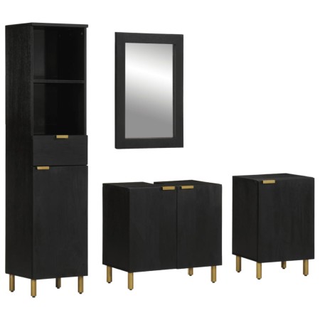 Juego de muebles de baño 4 pzas madera contrachapada negro by , Bathroom furniture - Ref: Foro24-3309996, Price: 380,24 €, Di...