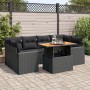 Set de sofás de jardín 7 pzas con cojines ratán sintético negro by , Garden sets - Ref: Foro24-3327002, Price: 573,01 €, Disc...