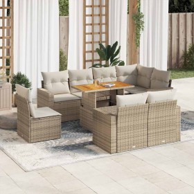 Set de sofás de jardín con cojines 9 pzas ratán sintético beige von , Gartensets - Ref: Foro24-3327054, Preis: 861,69 €, Raba...