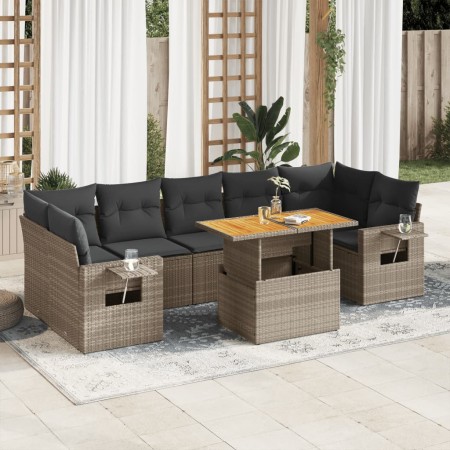 Set de sofás de jardín y cojines 8 piezas ratán sintético gris | Foro24|Onlineshop| Casa, Jardín y Más Foro24.es