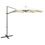 Cantilever parasol with pole and LED lights 300 cm sand by vidaXL, Umbrellas - Ref: Foro24-312336, Price: 118,07 €, Discount: %