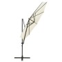 Cantilever parasol with pole and LED lights 300 cm sand by vidaXL, Umbrellas - Ref: Foro24-312336, Price: 118,07 €, Discount: %