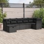 Set de sofás de jardín 7 pzas con cojines ratán sintético negro by , Garden sets - Ref: Foro24-3325301, Price: 480,99 €, Disc...