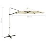 Cantilever parasol with pole and LED lights 300 cm sand by vidaXL, Umbrellas - Ref: Foro24-312336, Price: 118,07 €, Discount: %