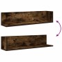 Estantes de pared 2 uds madera roble ahumado 75x16,5x16,5 cm by , Shelves and shelves - Ref: Foro24-860035, Price: 35,13 €, D...