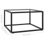 Black coffee table with tempered glass 60x60x35 cm by vidaXL, Coffee table - Ref: Foro24-322871, Price: 53,77 €, Discount: %