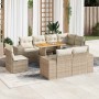 Set de sofás de jardín con cojines 9 pzas ratán sintético beige von , Gartensets - Ref: Foro24-3327390, Preis: 935,48 €, Raba...