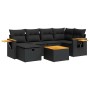 Set de sofás de jardín 7 pzas con cojines ratán sintético negro | Foro24|Onlineshop| Casa, Jardín y Más Foro24.es