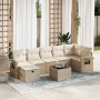 Set de sofás de jardín y cojines 8 piezas ratán sintético beige by , Garden sets - Ref: Foro24-3325514, Price: 706,79 €, Disc...