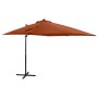 Cantilever parasol with pole and terracotta LED lights 250 cm by vidaXL, Umbrellas - Ref: Foro24-312327, Price: 164,71 €, Dis...