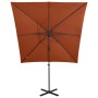 Cantilever parasol with pole and terracotta LED lights 250 cm by vidaXL, Umbrellas - Ref: Foro24-312327, Price: 164,71 €, Dis...