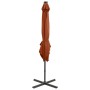 Cantilever parasol with pole and terracotta LED lights 250 cm by vidaXL, Umbrellas - Ref: Foro24-312327, Price: 164,71 €, Dis...