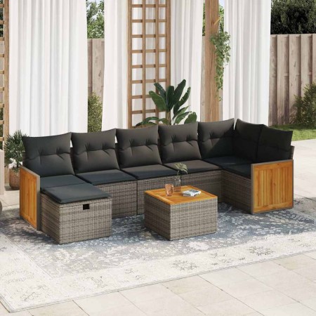 Set de sofás de jardín y cojines 8 piezas ratán sintético gris | Foro24|Onlineshop| Casa, Jardín y Más Foro24.es