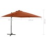 Cantilever parasol with pole and terracotta LED lights 250 cm by vidaXL, Umbrellas - Ref: Foro24-312327, Price: 164,71 €, Dis...