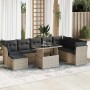 Set muebles jardín 9 pzas y cojines ratán sintético gris claro von , Gartensets - Ref: Foro24-3326213, Preis: 702,16 €, Rabat...