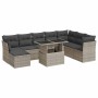 Set muebles jardín 9 pzas y cojines ratán sintético gris claro von , Gartensets - Ref: Foro24-3326213, Preis: 702,16 €, Rabat...