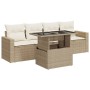 Juego de sofás jardín con cojines 5 pzas ratán sintético beige by , Garden sets - Ref: Foro24-3326239, Price: 448,61 €, Disco...