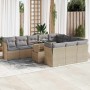 Set de sofás de jardín 11pzas con cojines ratán sintético beige | Foro24|Onlineshop| Casa, Jardín y Más Foro24.es