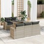 Set de sofás de jardín 6 pzas y cojines ratán sintético gris von , Gartensets - Ref: Foro24-3326253, Preis: 526,96 €, Rabatt: %