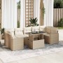 Set de sofás de jardín y cojines 8 piezas ratán sintético beige by , Garden sets - Ref: Foro24-3326279, Price: 650,81 €, Disc...