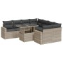 Set muebles jardín 9 pzas y cojines ratán sintético gris claro de , Conjuntos de jardín - Ref: Foro24-3326293, Precio: 723,29...