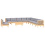 12-piece garden furniture set with solid pine wood cushions by vidaXL, Garden sets - Ref: Foro24-3096856, Price: 958,65 €, Di...