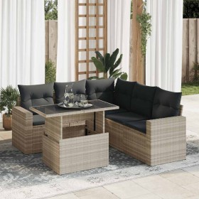 Comprar Set de sofás de jardín 6 pzas y cojines