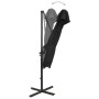 Cantilever umbrella with double cover black 250x250 cm by vidaXL, Umbrellas - Ref: Foro24-312356, Price: 236,99 €, Discount: %