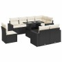 Set de sofás de jardín con cojines 9 pzas ratán sintético negro by , Garden sets - Ref: Foro24-3326337, Price: 657,45 €, Disc...