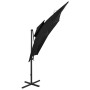 Cantilever umbrella with double cover black 250x250 cm by vidaXL, Umbrellas - Ref: Foro24-312356, Price: 236,99 €, Discount: %