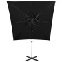 Cantilever umbrella with double cover black 250x250 cm by vidaXL, Umbrellas - Ref: Foro24-312356, Price: 236,99 €, Discount: %