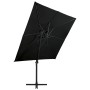 Cantilever umbrella with double cover black 250x250 cm by vidaXL, Umbrellas - Ref: Foro24-312356, Price: 236,99 €, Discount: %