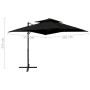 Cantilever umbrella with double cover black 250x250 cm by vidaXL, Umbrellas - Ref: Foro24-312356, Price: 236,99 €, Discount: %