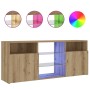 Mueble TV luces LED madera ingeniería roble artisan 120x30x50cm | Foro24|Onlineshop| Casa, Jardín y Más Foro24.es